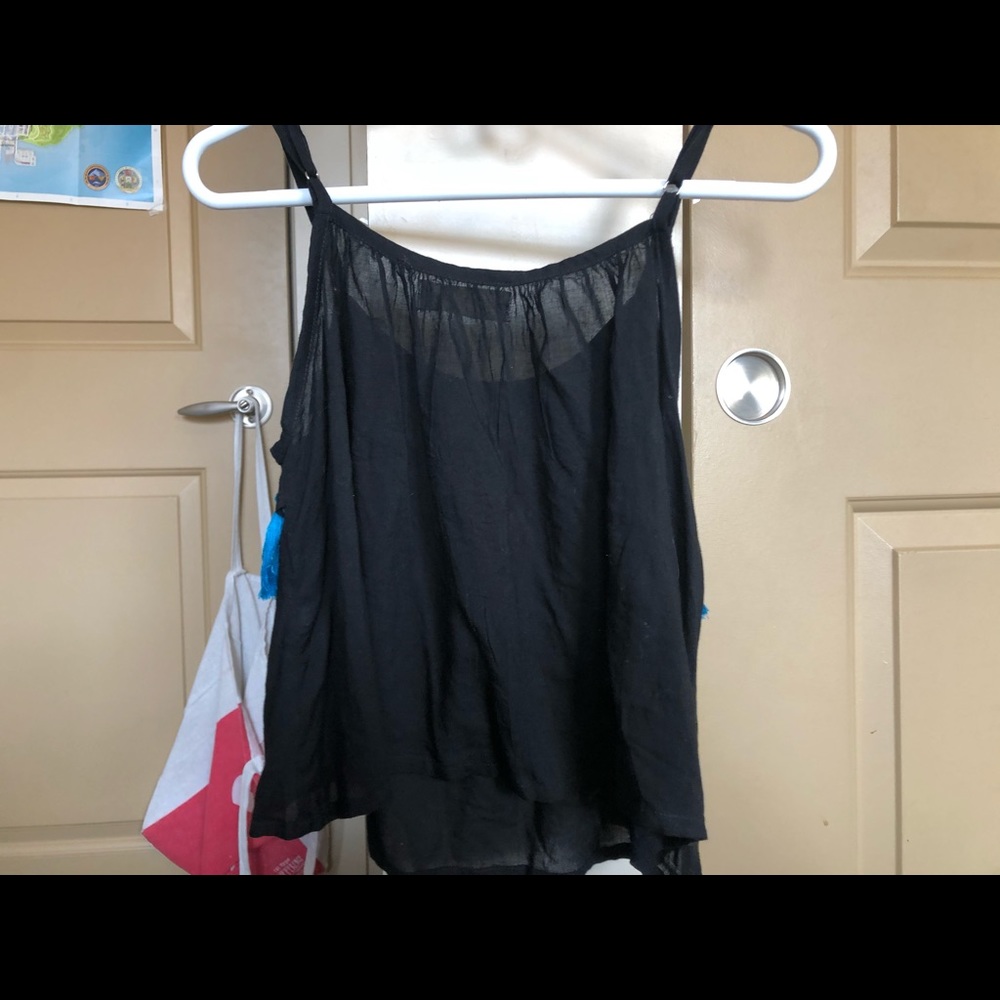 Cute Ruffle Black Tank - Picture 2 of 3
